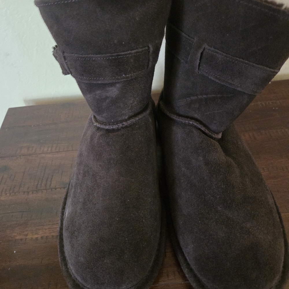 BearPaw Women's Dark Brown Suede Ankle Boots